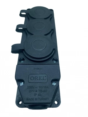 ÇOK SATAN 3 Lü Kauçuk Grup Priz Monofaze 1X16A 220 V