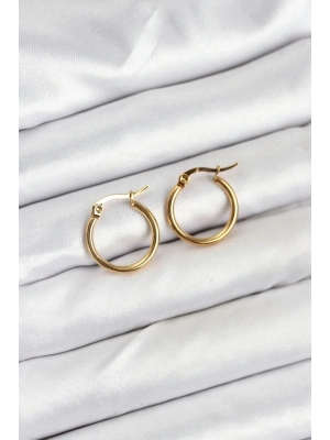 ÇOK SATAN 316L Çelik Gold Renk 15 mm Halka Kadın Küpe