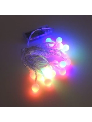 ÇOK SATAN 3m 20 Led Beyaz Top RGB ışık Pilli 2 Kademeli