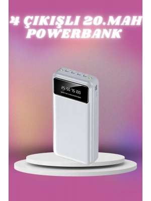 ÇOK SATAN 4 Çıkışlı 20.000 MAH Powerbank Taşınabilir Çoklu Giriş