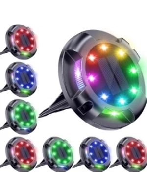 ÇOK SATAN 4lü Solar Panelli Kazıklı Zemin Solar Ledi 8+4 Led Rgb