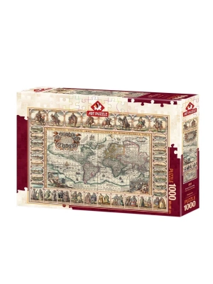 ÇOK SATAN 4584 Eski Dünya Haritası 1000 Parça Puzzle -Art Puzzle