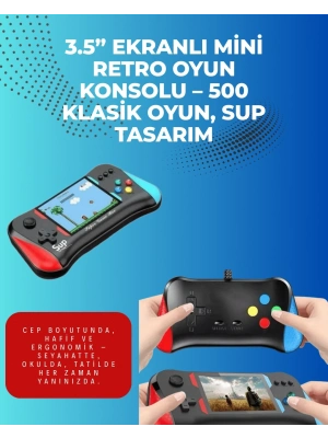 ÇOK SATAN 500 Retro Oyunlu Taşınabilir El Konsolu – X7M Modeli
