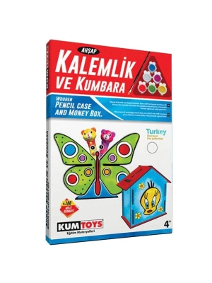 ÇOK SATAN 5304 Ahşap Kalemlik ve Kumbara Seti
