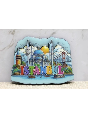 ÇOK SATAN Ahşap İstanbul Temalı Magnet Alk4360