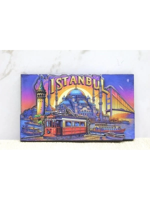 ÇOK SATAN Ahşap İstanbul Temalı Magnet Alk4363