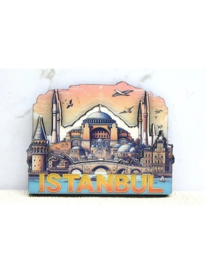 ÇOK SATAN Ahşap İstanbul Temalı Magnet Alk4364