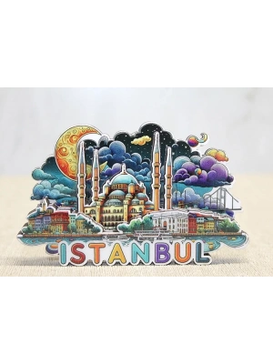 ÇOK SATAN Ahşap İstanbul Temalı Magnet Alk4599