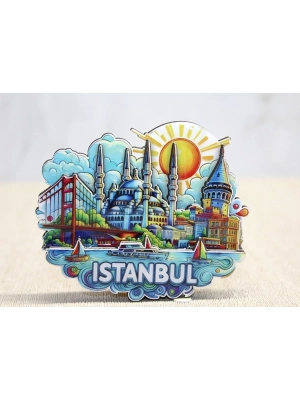 ÇOK SATAN Ahşap İstanbul Temalı Magnet Alk4600