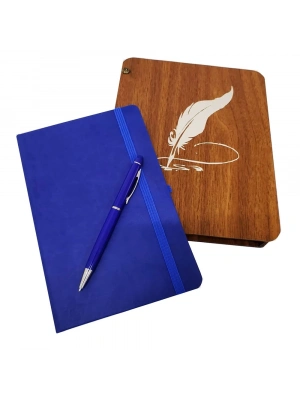 ÇOK SATAN Ahşap Kutulu Defter ve Kalem Seti