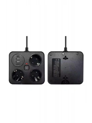 ÇOK SATAN Akım Korumalı Anahtarlı Priz - 3x Priz - 2x Usb - 2x Type-c - 2 Mt Kablo Hızlı Şarj Özellikli Siyah