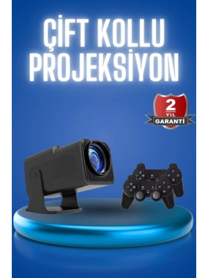 ÇOK SATAN Android Projeksiyon Siyah Taşınabilir Sinema Projektörü 4k 1080p Ev Sineması Bluetooth