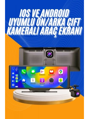 ÇOK SATAN Android ve İOS Uyumlu Ön Arka Çift Kameralı Araç Ekranı Dokunmatik CarPlay