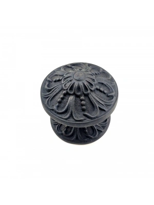 ÇOK SATAN Antika Tarz Dekoratif Pirinç Çiçekli Kapı Tokmağı - 80 Mm Çap, Oksit