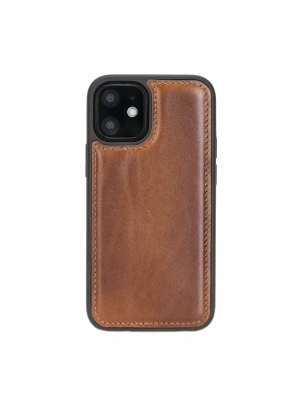 ÇOK SATAN Apple iPhone 12 mini Uyumlu Deri Arka Kapak RST2EF Taba
