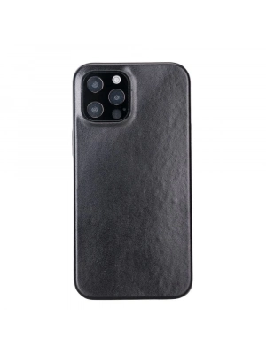 ÇOK SATAN Apple iPhone 12 Pro Max Uyumlu Deri Arka Kapak ROCK RST1 Siyah