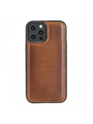 ÇOK SATAN Apple iPhone 12 Pro Max Uyumlu Deri Arka Kapak RST2EF Taba