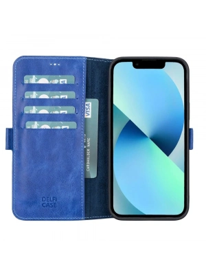 ÇOK SATAN Apple iPhone 13 Pro Max Uyumlu Deri Cüzdanlı Kılıf Okyanus Mavi