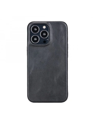 ÇOK SATAN Apple iPhone 13 Pro Uyumlu Deri Arka Kapak ROCK RST1 Siyah