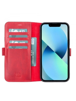ÇOK SATAN Apple iPhone 13 Pro Uyumlu Deri Cüzdanlı Kılıf Nar Çiçeği