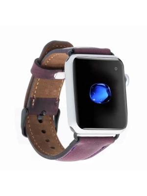 ÇOK SATAN Apple Watch Uyumlu Deri Kordon 38-40-41mm G7 Mor