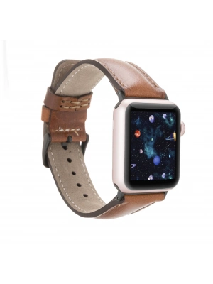 ÇOK SATAN Apple Watch Uyumlu Deri Kordon 38-40-41mm RTST2EF Taba