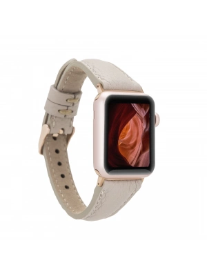 ÇOK SATAN Apple Watch Uyumlu Deri Kordon 38-40-41mm Slim ERC3 Bej