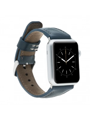 ÇOK SATAN Apple Watch Uyumlu Deri Kordon 38-40-41mm SNB Lacivert