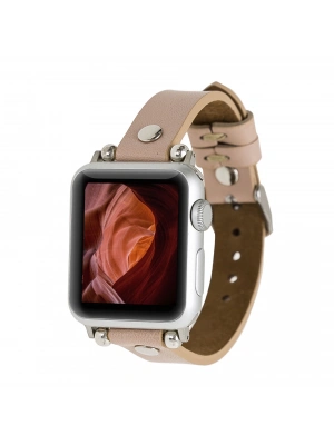 ÇOK SATAN Apple Watch Uyumlu Deri Kordon 38-40-41mm ST NU1 Pembe