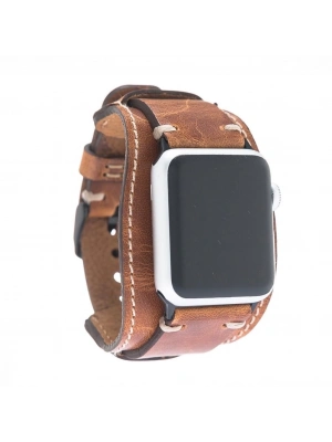 ÇOK SATAN Apple Watch Uyumlu Deri Kordon 42-44-45mm Cuff V18