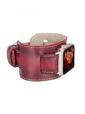 ÇOK SATAN Apple Watch Uyumlu Deri Kordon 42-44-45mm Cuff V4EF