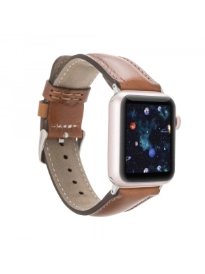 ÇOK SATAN Apple Watch Uyumlu Deri Kordon 42-44-45mm RST2EF Taba