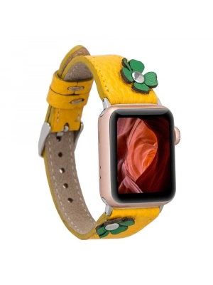 ÇOK SATAN Apple Watch Uyumlu Deri Kordon Clover 42-44-45mm TR FL12