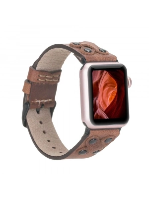 ÇOK SATAN Apple Watch Uyumlu Deri Kordon Cross 42-44-45mm BT TN02
