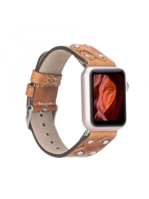 ÇOK SATAN Apple Watch Uyumlu Deri Kordon Cross 42-44-45mm ST V18