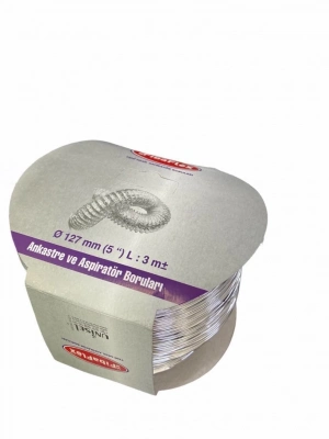 ® Aspilatör Borusu Telli 127 mm 3 Metre