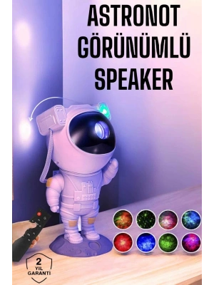 ÇOK SATAN Astronot Bluetooth Hoparlör Gökyüzü Projektör Gece Lambası