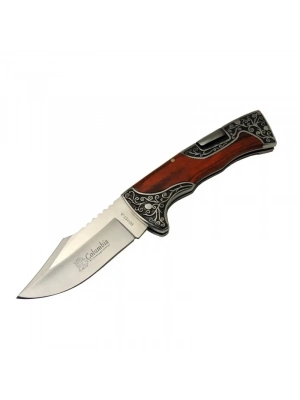 ÇOK SATAN B3157a İşlemeli Kamp Çakı 22 Cm - Gül Ağacı Saplı, Manuel Açılma