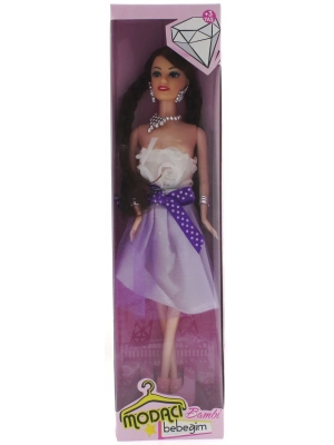 ÇOK SATAN Bambi Beyaz Elbiseli Moda Bebek