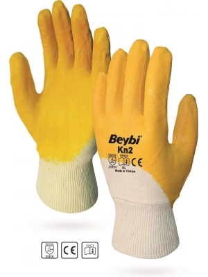 ® Beybi KN2 No:9 Sarı Nitril Pamuk Eldiven