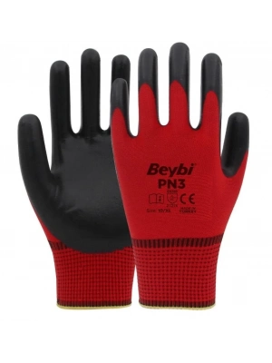 ® Beybi PN3 Nitril Kırmızı İş Eldiveni No:9