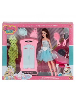 ® 02453 Cindy Doll Dolaplı Makyaj Masalı Bebek -Oydaş Oyuncak