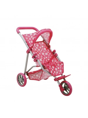 ® 0663 Puantiye Desenli, 3 Tekerlekli ve Tenteli Oyuncak Puset -