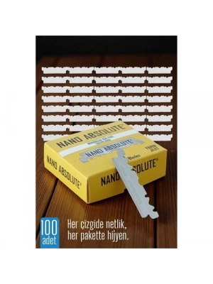 ® 100 lü Berber Ustura Jileti - Yarım Jilet- Berber Jileti Nano Absolute