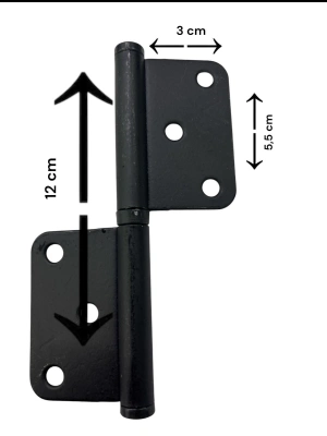 ® 12 cm Siyah Yönsüz Cerman Menteşe