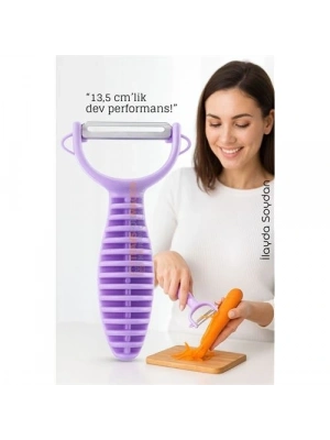 ® 13,5 cm Ergonomik Sebze Soyacağı – Renkli Tasarım, Paslanmaz Bıçaklı, Konforlu Kullanım