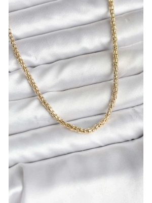 ® 14K Gold Renk Kaplama Boru Zincir Model CM Kadın Kolye