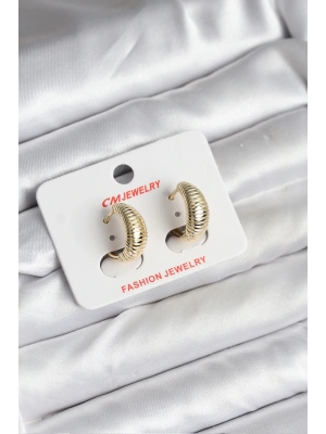 ® 14K Gold Renk Kaplama CM Kadın Küpe