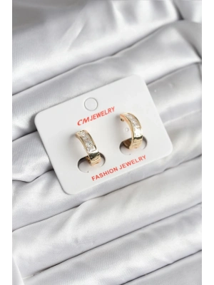 ® 14K Gold Renk Kaplama CM Kadın Küpe