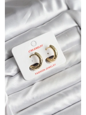 ® 14K Gold Renk Kaplama CM Kadın Küpe